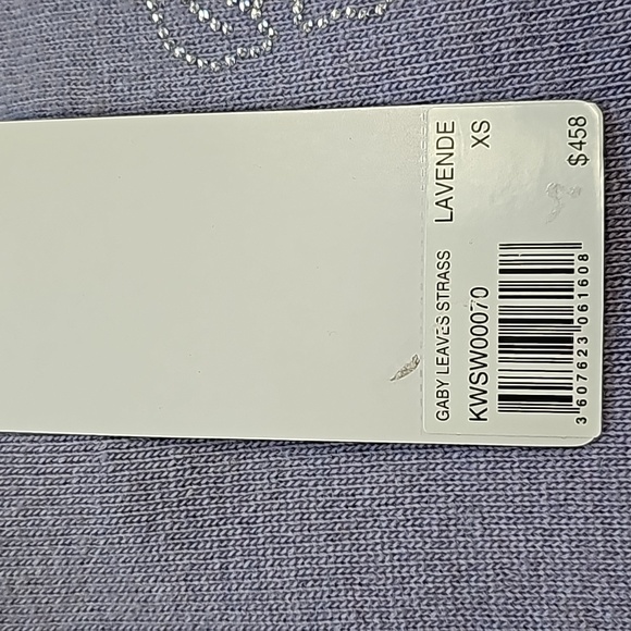 Zadig & Voltaire Gaby Strass Leaves Wool & Cashmere Sweater Lavender Ptp… - Picture 9 of 11